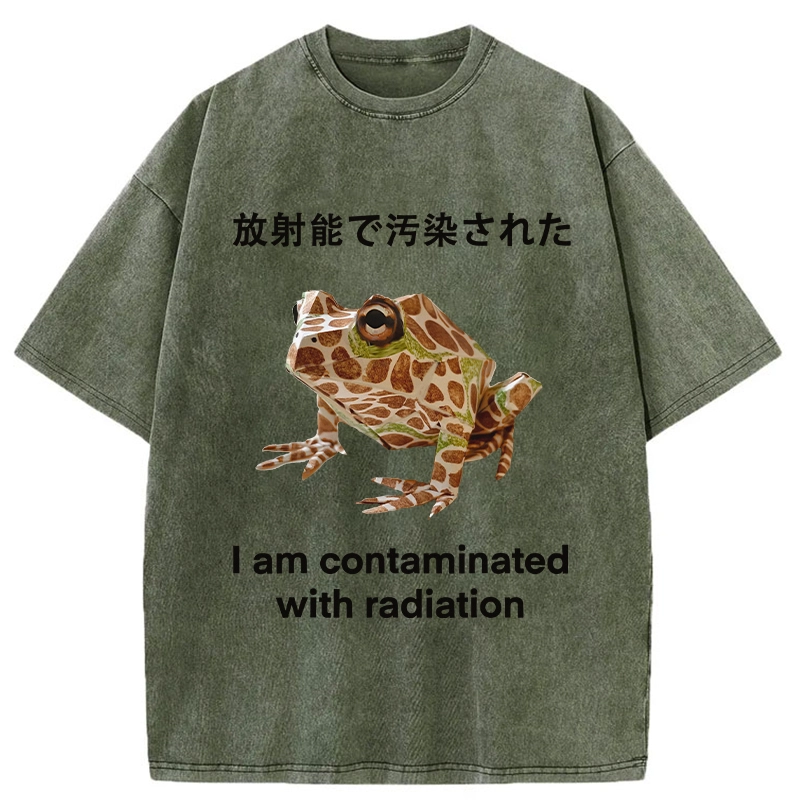 Modecanvas Frog Contaminated By Radiation Washed T-Shirt