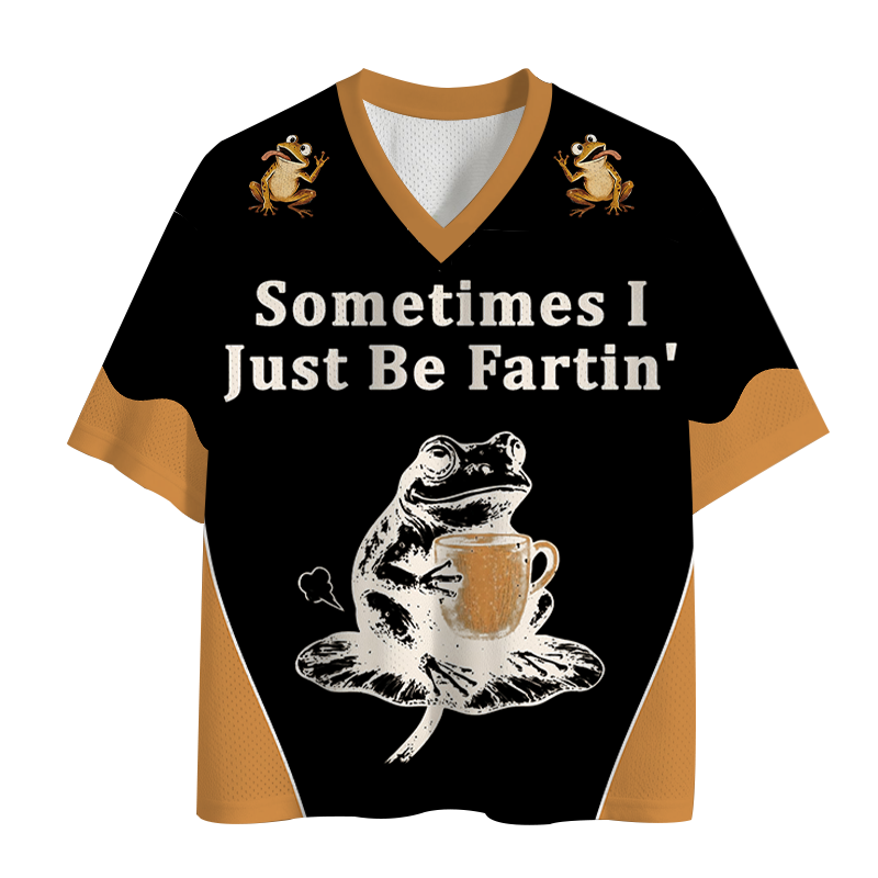 Modecanvas Sometimes I Just Be Fartin Funny Frog Mesh Jersey-modecanvas