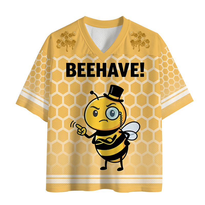 Modecanvas Beehave! Funny Bee Mesh Jersey-modecanvas