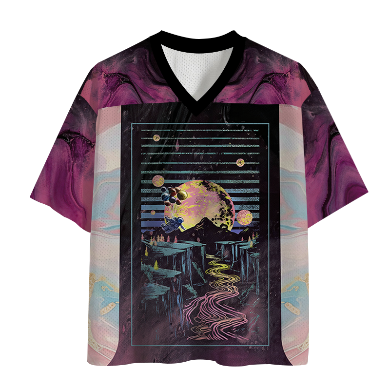Modecanvas Moon And Balloon Mesh Jersey-modecanvas