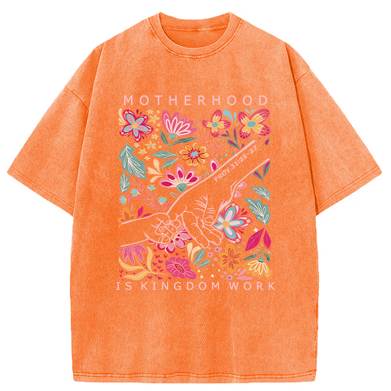 Modecanvas Motherhood Is Kingdom Work DTG Printing Washed T-Shirt