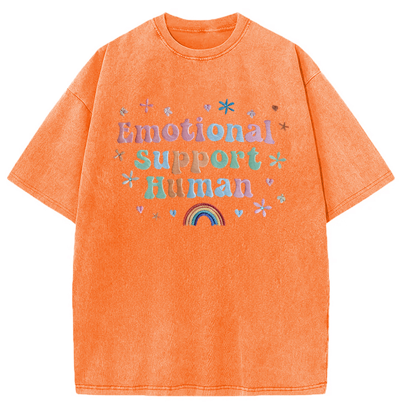 Modecanvas Emotional Support Human DTG Printing Washed T-Shirt