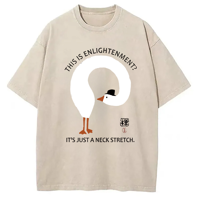 Modecanvas Funny Neck Stretch Of Zen Washed T-Shirt