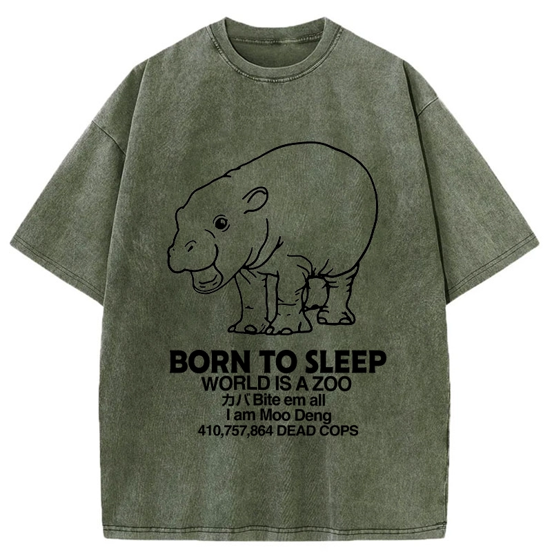 Modecanvas Born To Sleep Washed T-Shirt