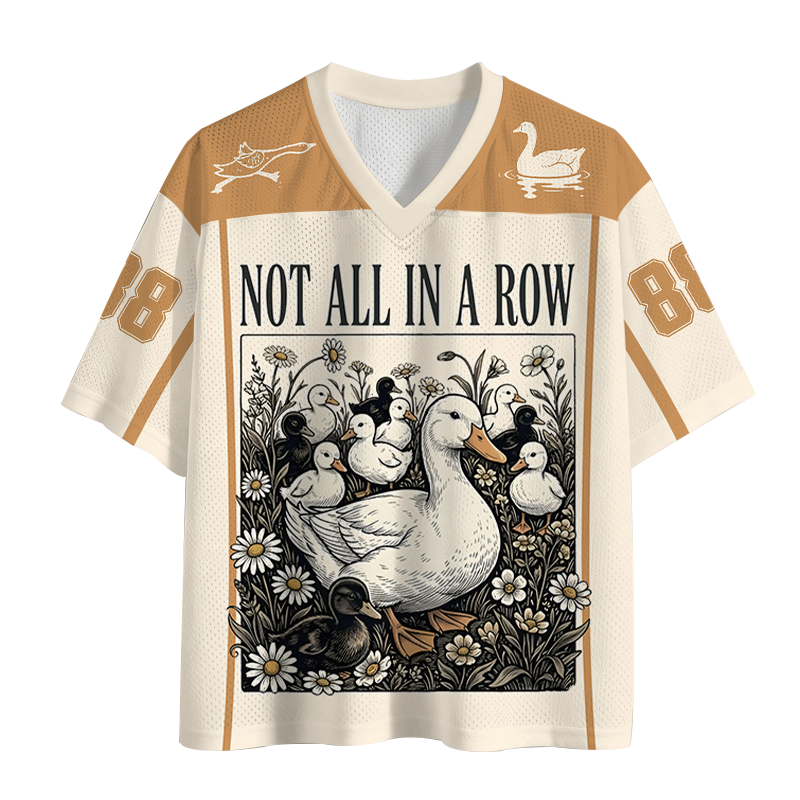 Modecanvas Funny Ducks Not in A Row Mesh Jersey-modecanvas