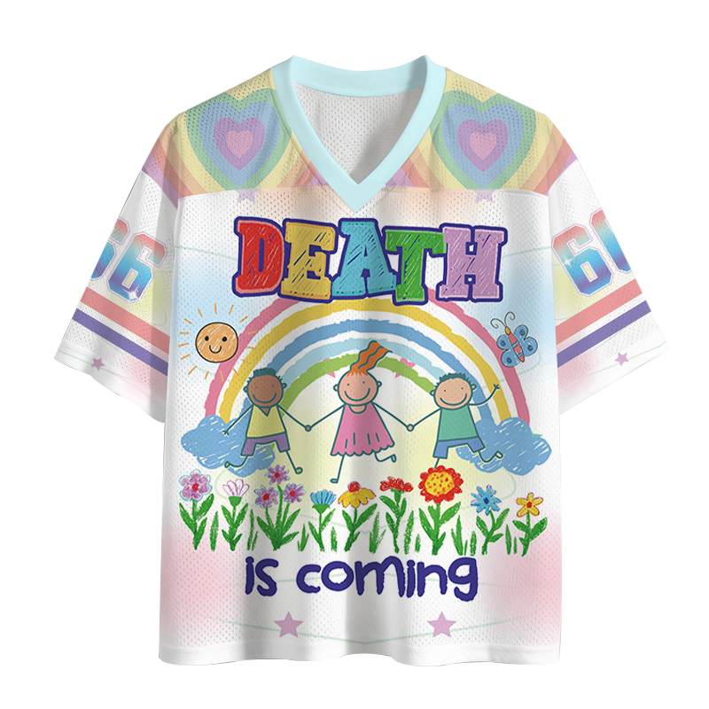 Modecanvas Funny Genz Humor Death Is Coming Mesh Jersey-modecanvas