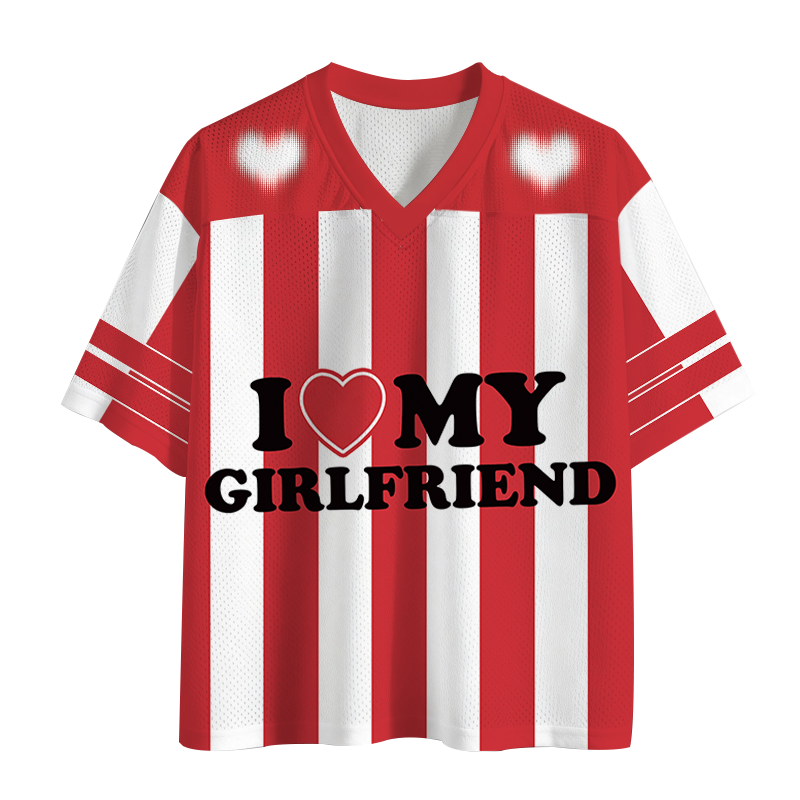 Modecanvas I Love My Girlfriend Valentine Mesh Jersey-modecanvas