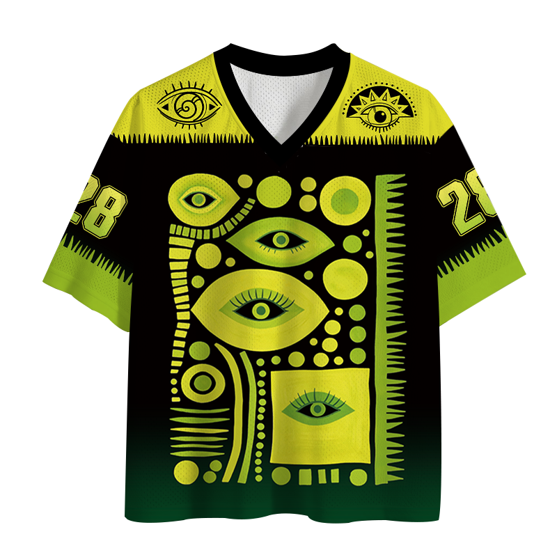 Modecanvas Geometric Eyes Mesh Jersey-modecanvas