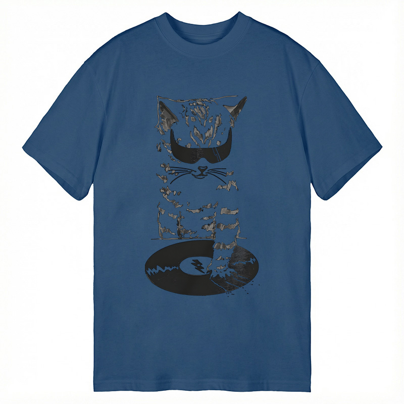 Modecanvas DJ Cat DTG Printing Classic T-Shirt-modecanvas