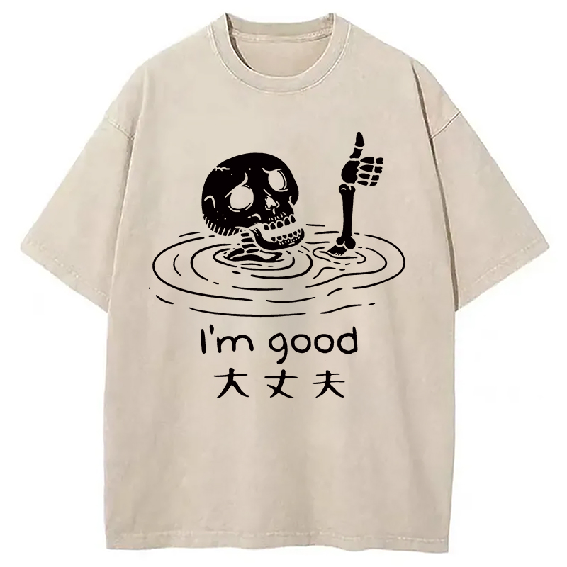 Modecanvas Drowned Skeleton Washed T-Shirt