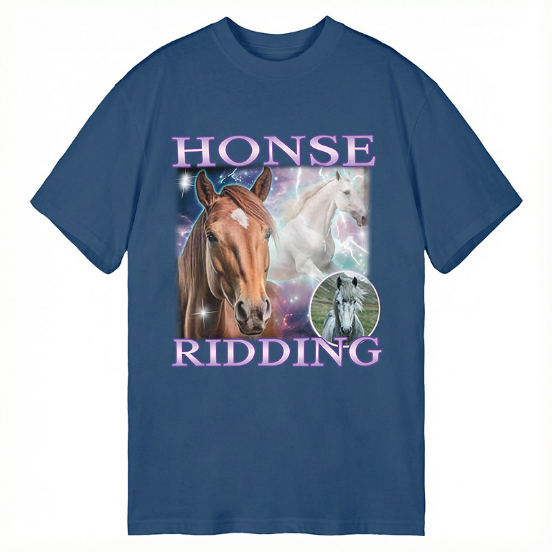 Modecanvas Honse Ridding DTG Printing Classic T-Shirt-modecanvas