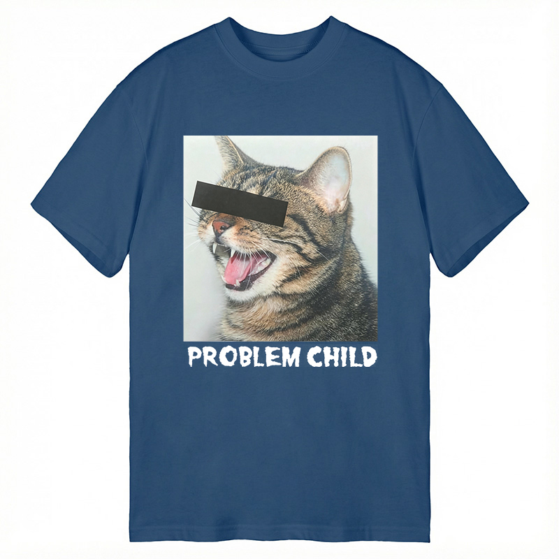 Modecanvas Problem Child Cat DTG Printing Classic T-Shirt-modecanvas