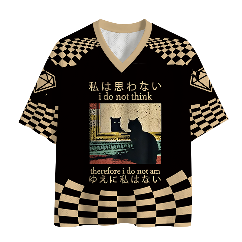 Modecanvas I Do Not Think Therefore I Do Not Am Mesh Jersey-modecanvas