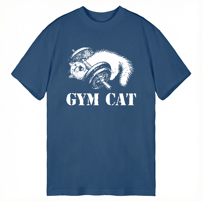 Modecanvas Cat Pumping Iron At The Gym DTG Printing Classic T-Shirt-modecanvas