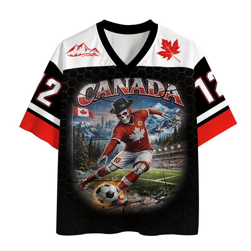 Modecanvas Canada Soccer Vintage Mesh Jersey-modecanvas