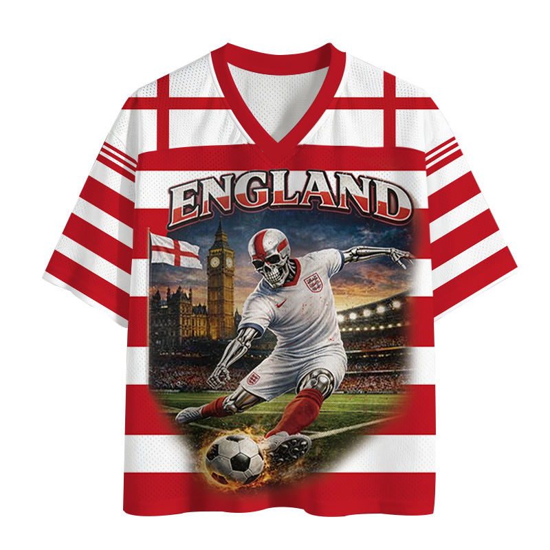 Modecanvas England Soccer Mesh Jersey-modecanvas