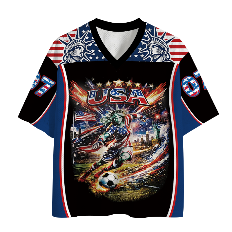 Modecanvas USA Football Skull Mesh Jersey-modecanvas