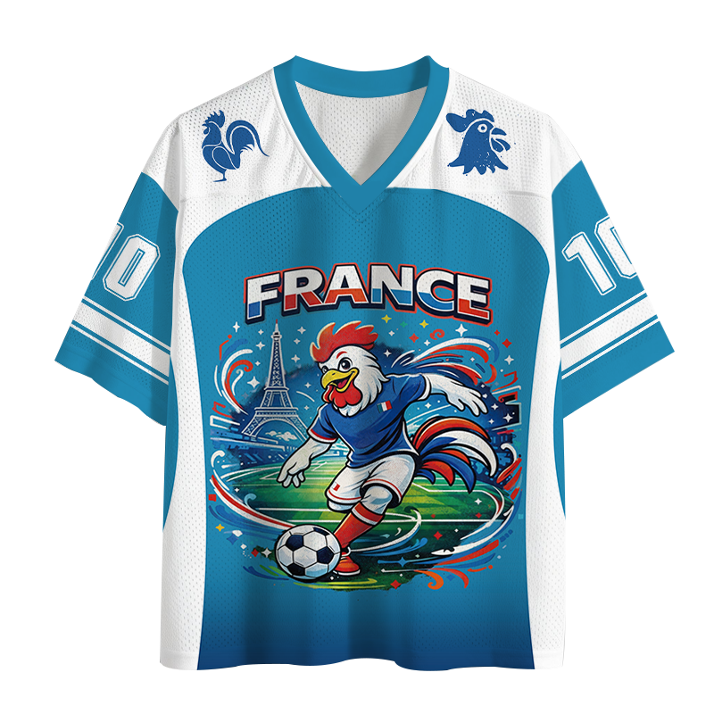 Modecanvas France Rooster Soccer Mesh Jersey-modecanvas