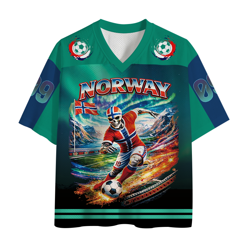 Modecanvas Northern Lights Football Mesh Jersey-modecanvas