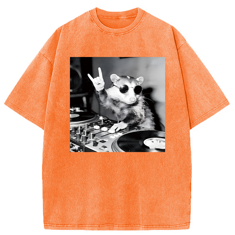 Modecanvas DJ Possum DTG Printing Washed T-Shirt