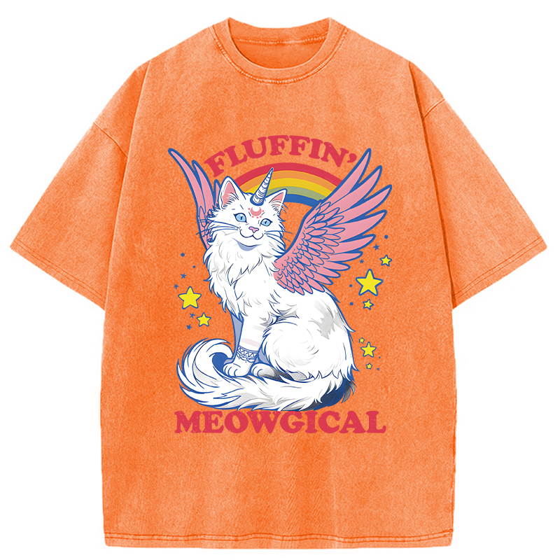 Modecanvas Fluffin Meowgical DTG Printing Washed T-Shirt