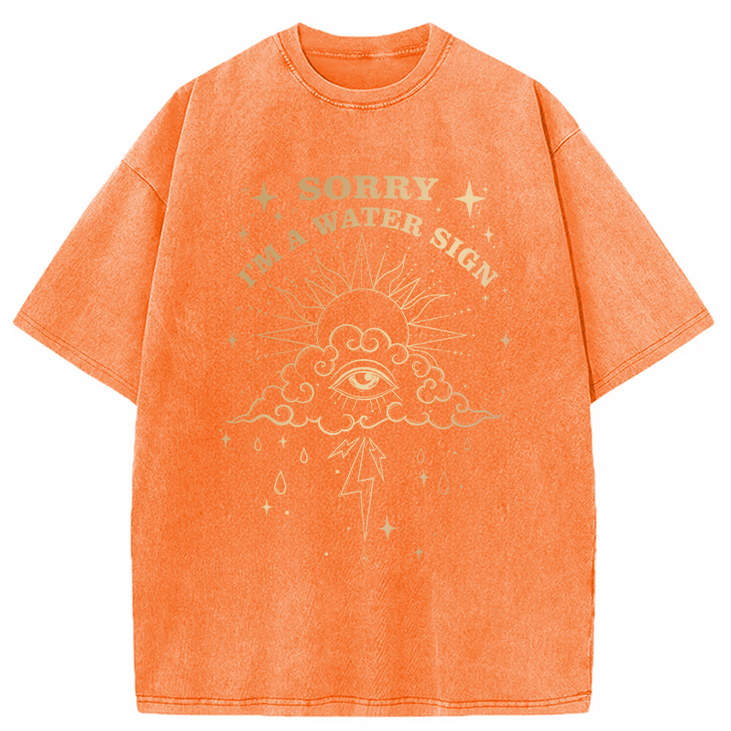 Modecanvas Sorry I'm A Water Sign DTG Printing Washed T-Shirt