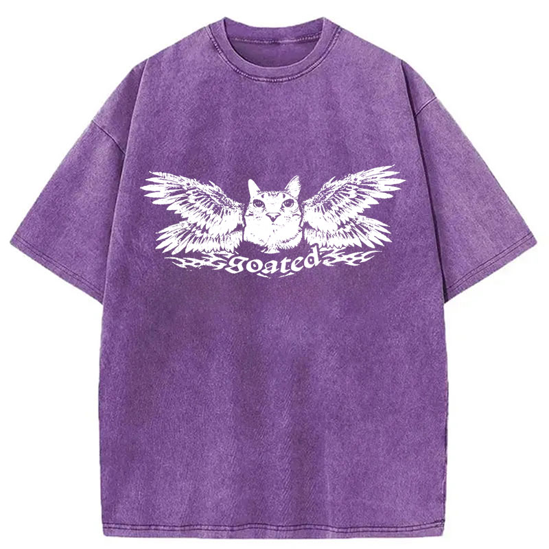 Modecanvas Grunge Kitten DTG Printing Washed T-Shirt