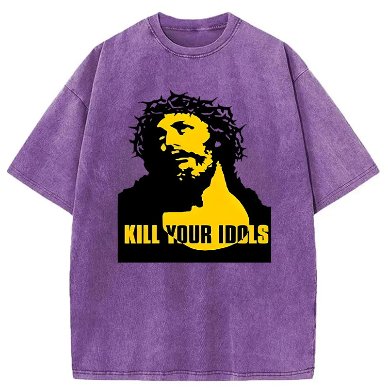 Modecanvas Kill Your Idols DTG Printing Washed T-Shirt