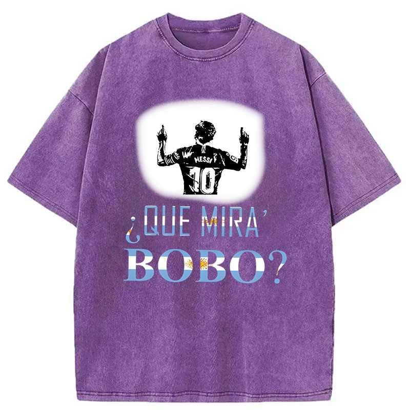 Modecanvas Que Miras Bobo DTG Printing Washed T-Shirt