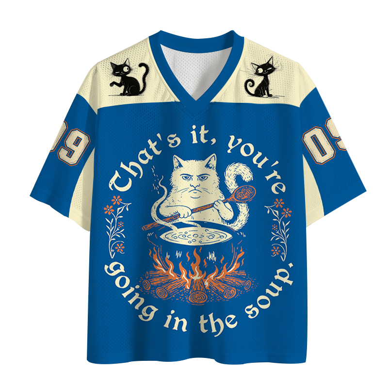 Modecanvas Weird Medieval Cat Mesh Jersey-modecanvas
