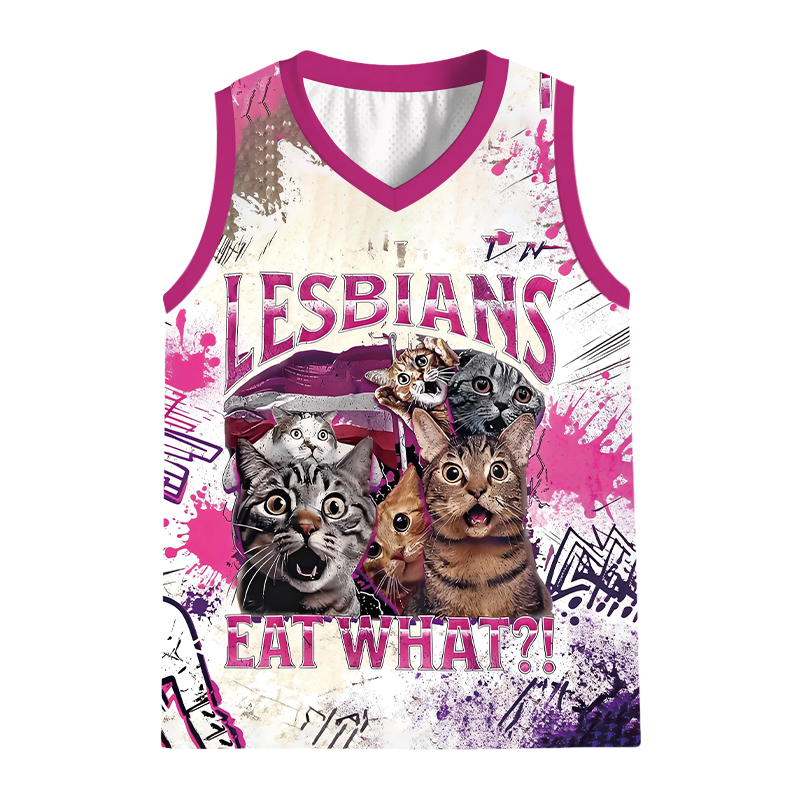 Modecanvas Lesbians Eat What?! Funny Jersey Tank