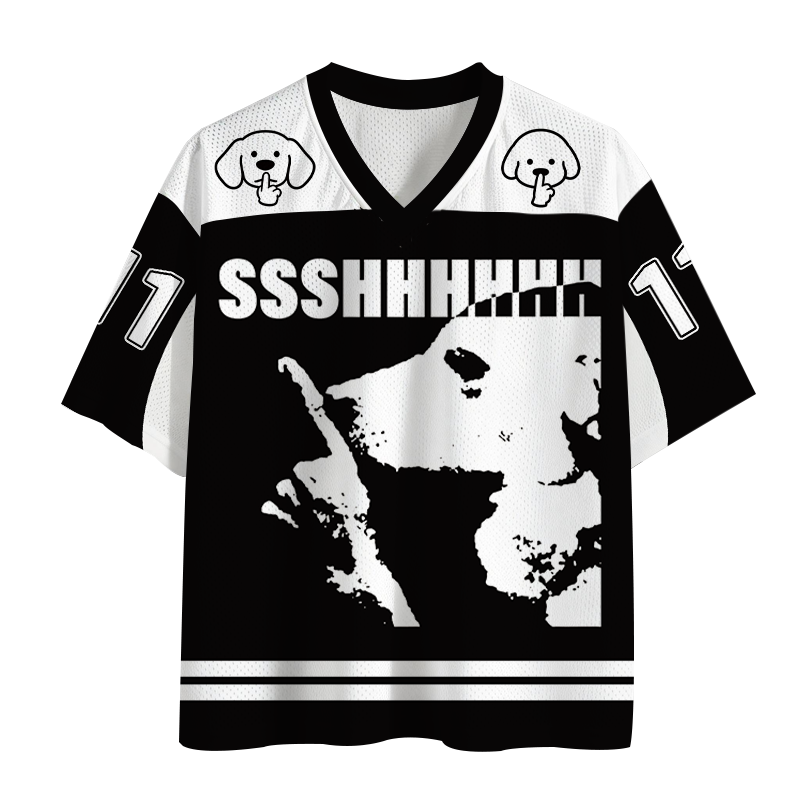 Modecanvas Urban Dog Meme Mesh Jersey-modecanvas