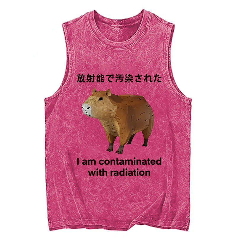 Modecanvas Capybara Contaminated By Radiation DTG Printing Washed Tank-modecanvas