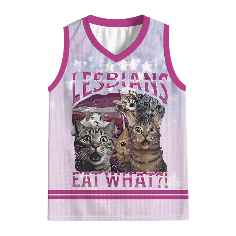 Modecanvas Lesbians Eat What?! Funny Jersey Tank