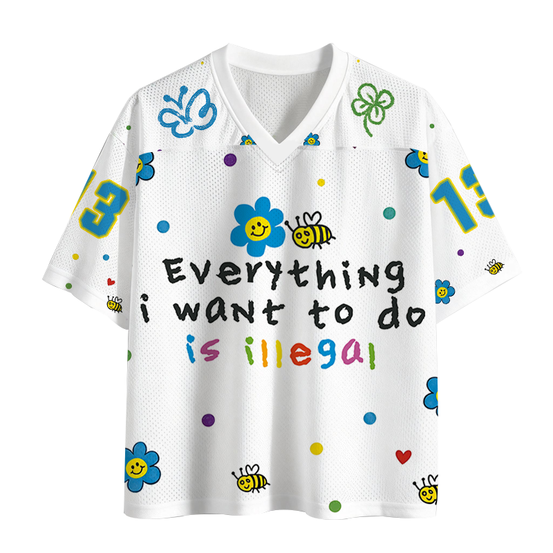 Modecanvas Everything is illegal Mesh Jersey-modecanvas