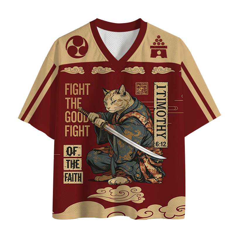 Modecanvas Fight The Good Fight Mesh Jersey-modecanvas