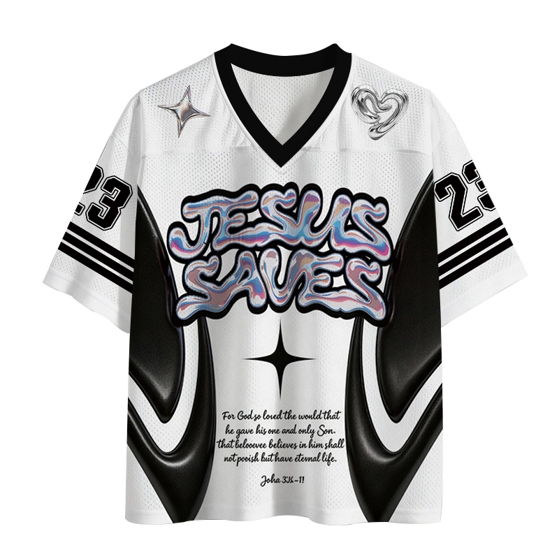 Modecanvas Jesus Saves Mesh Jersey-modecanvas