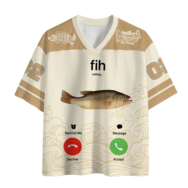 Modecanvas Fih Incoming Call Meme Mesh Jersey-modecanvas