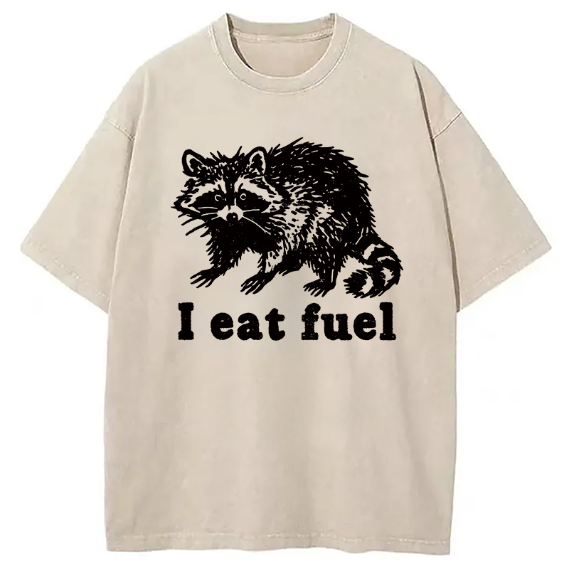Modecanvas Funny Raccoon Sarcastic Meme Washed T-Shirt