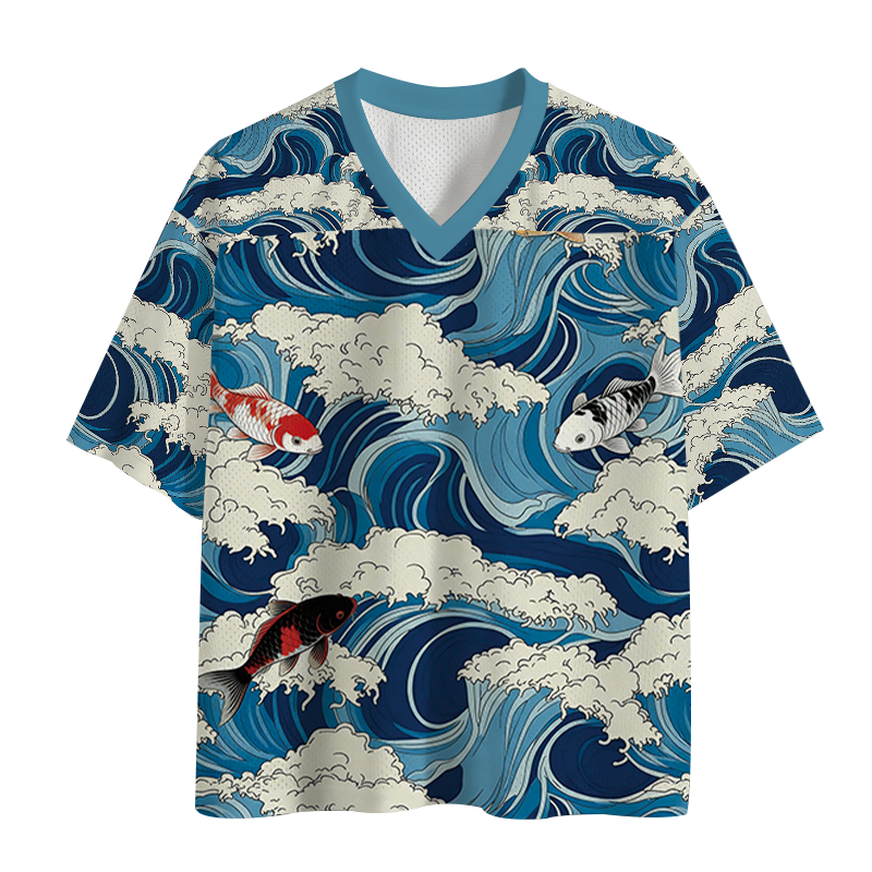 Modecanvas The Great Wave Japanese Mesh Jersey-modecanvas