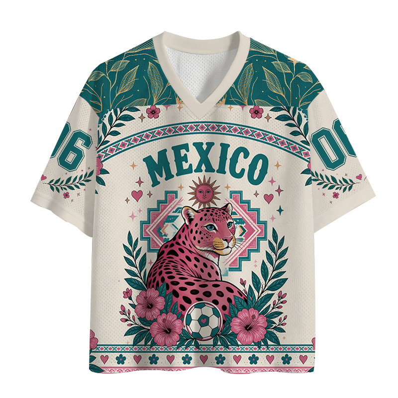 Modecanvas Mexico Wild Jaguar Mesh Jersey-modecanvas
