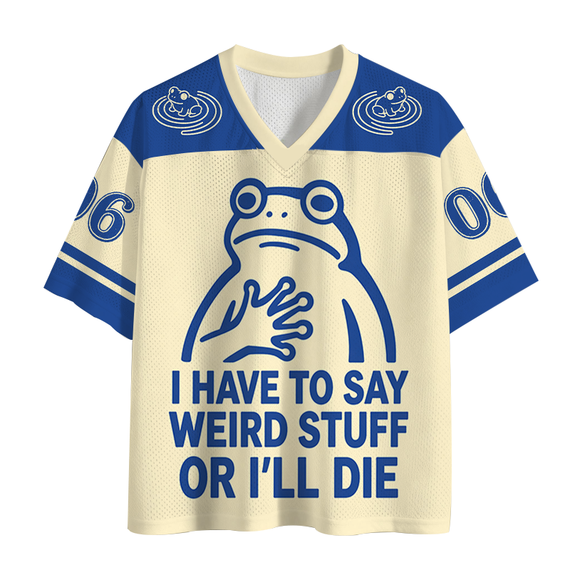 Modecanvas Weird Frog Funny Meme Mesh Jersey-modecanvas