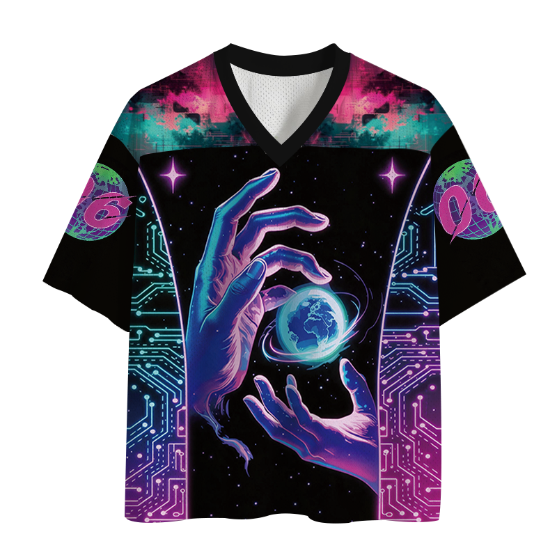 Modecanvas Cosmic Hands Holding Earth Mesh Jersey-modecanvas