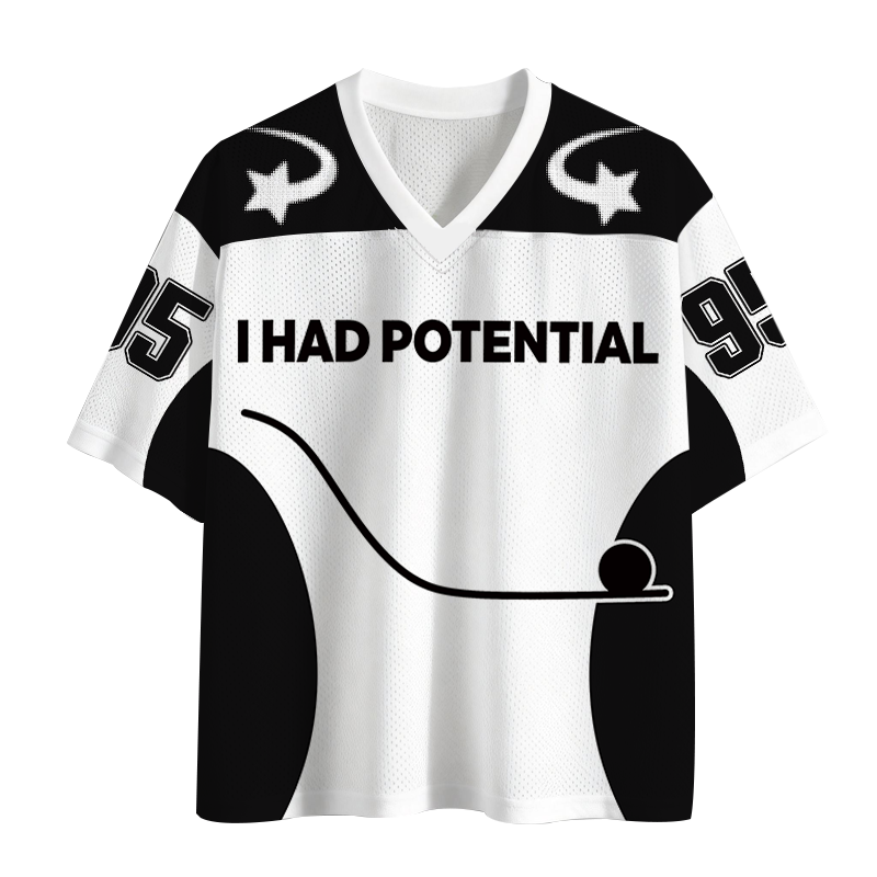 Modecanvas I Had Potential Ball Mesh Jersey-modecanvas