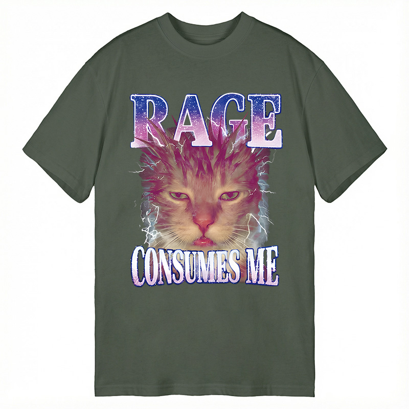 Modecanvas Rage Consumes Me Cat DTG Printing Classic T-Shirt-modecanvas