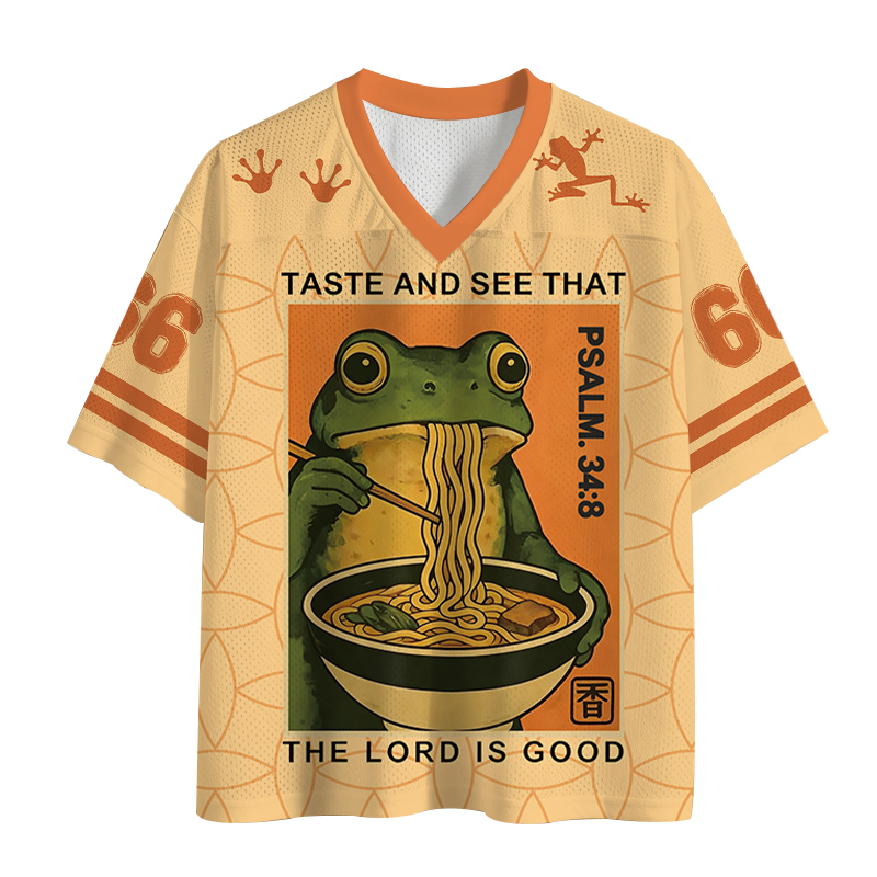 Modecanvas Taste And See That The Lord Is Good Frog Mesh Jersey-modecanvas
