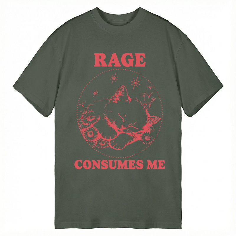 Modecanvas Rage Consumes Me Kitten DTG Printing Classic T-Shirt-modecanvas