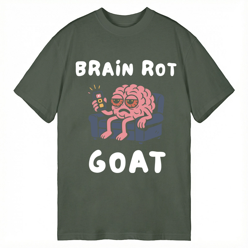 Modecanvas Brain Rot GOAT DTG Printing Classic T-Shirt-modecanvas