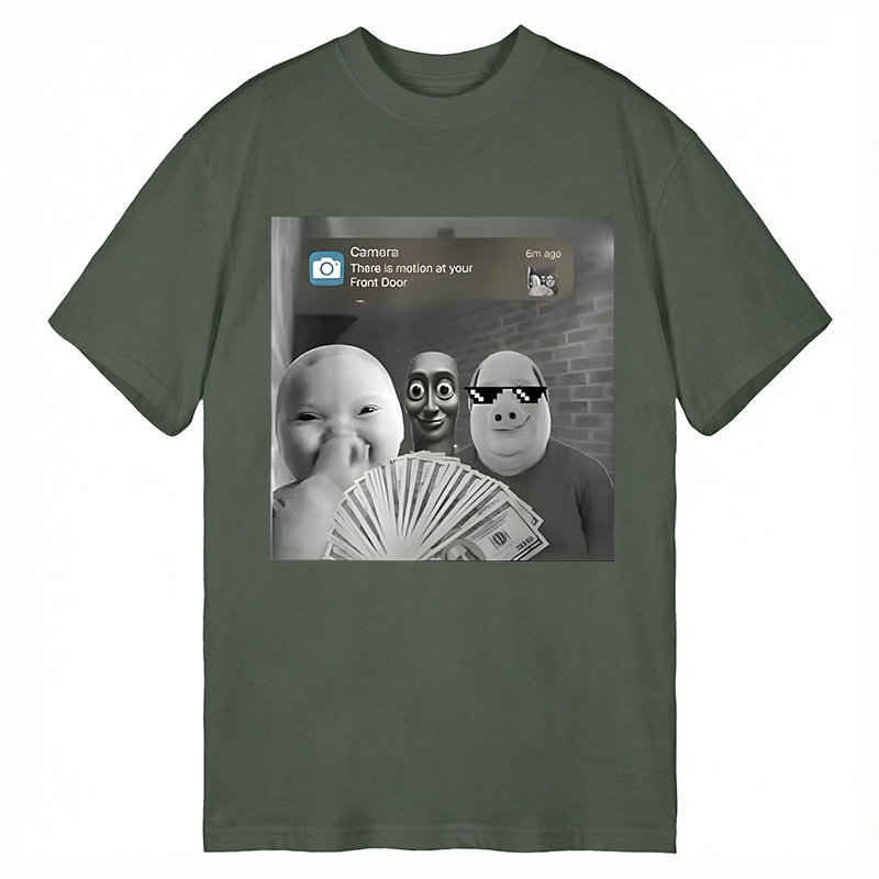 Modecanvas Tung Tung Tung Sahur&John Pork&AI Baby Funny Meme DTG Printing Classic T-Shirt-modecanvas
