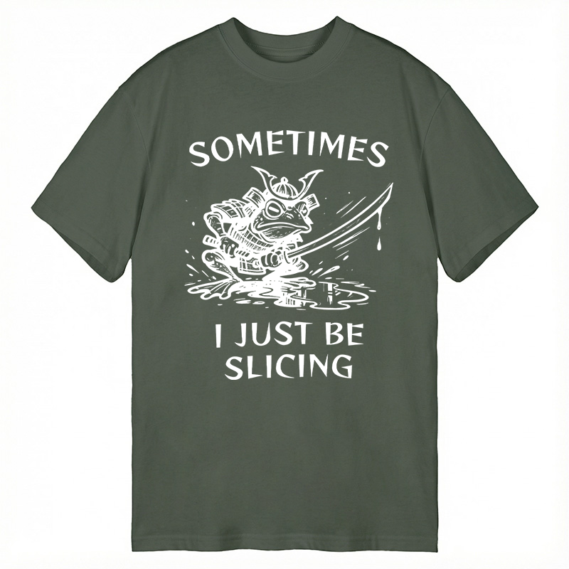 Modecanvas Sometimes I Just Be Slicing Frog DTG Printing Classic T-Shirt-modecanvas
